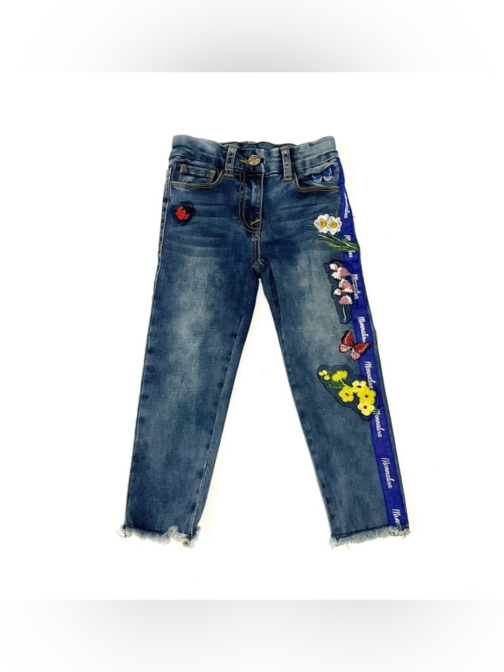 Girls Monnalisa Beaded Denim Jeans